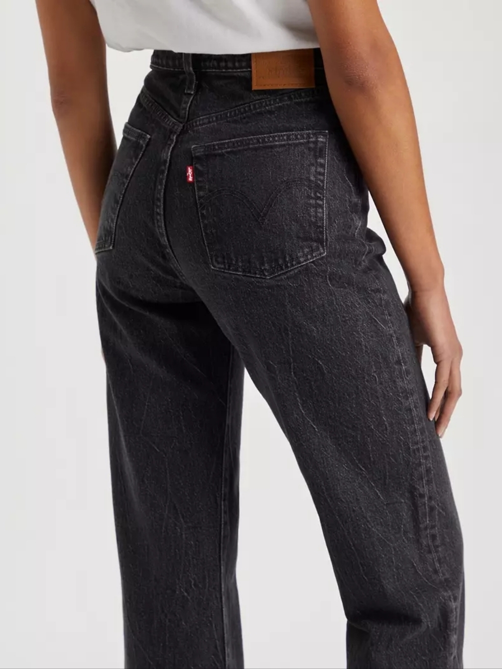 Levi’s Ribcage Straight Ankle Jeans Black Wash Size 24